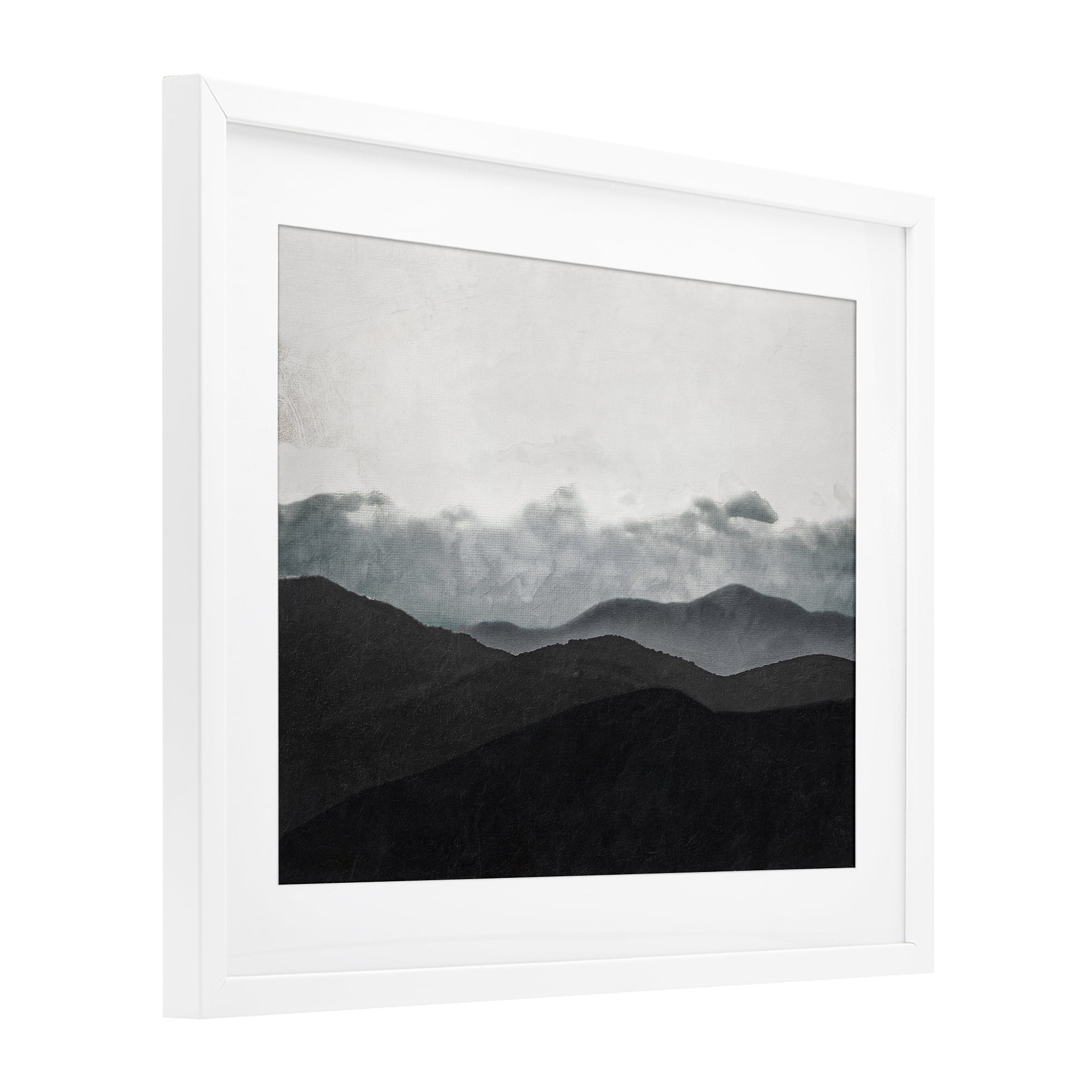 Stupell Industries Layered Foggy Hills White Framed Print Under Glass, design by Elizabeth Medley