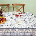 thumbnail image 2 of Oval Tablecloth,Blue Yellow Floral Pattern Table Cloth, French Country Tablecover for Oval Tables 60 x 84,Perfect for Kitchen Dinner, Restaurant,Holiday Picnic Party Table Cover, 2 of 6