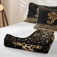 thumbnail image 4 of Homewish Chic Cheetah Print Twin Quilt Set, Personalized Initial J Twin Coverlet Set, Black Brown, 4 of 7