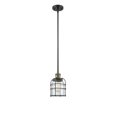 thumbnail image 5 of Innovations Lighting  Bell Cage - 1 Light 6" Mini Pendant Silver Plated Mercury/Black Antique Brass, 5 of 5