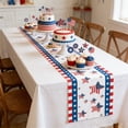 thumbnail image 5 of QuanTara American Flag Table Runner, 72.83x13.78in Patriotic July 4th Placemat, Washable Polyester Dining Table Decor for Holiday Parties, 5 of 6