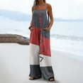 thumbnail image 2 of BiZtdJrK Sales of The Day, Womens Overalls Loose Fit Wide Leg Jumpsuits Sleeveless Color Block Rompers with Pockets Dressy Summer Beach Vacation Outfits Wine S, 2 of 7