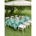 thumbnail image 3 of Outdoor Tablecloth with Umbrella Hole and Zipper, Teal Green Floral Rectangle Table Cloth 60x84 Inch Waterproof Tablecloth, Spring Flowers Modern Abstract Art Farmhouse Picnic Table Cover for Patio, 3 of 7