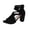 Black, variant on HTHLVMD Women's Cutout Block Heel Sandals, Black Ankle Strap Heels, Women's Strappy Block Heels Sandals Comfortable Open Toe Chunky Dress Wedding Shoes With Adjustable Ankle Strap, Black 5.5