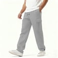 thumbnail image 4 of Mens Joggers Open Bottom Lounge Fleece Pants Casual Cargo Joggers Sweatpants with Packets, 4 of 9