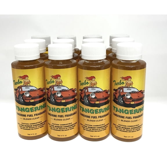 Power Plus Lubricants-12 PACK TANGERINE Fuel Fragrance for Car, Motorcycle, ATV, IMCA - 4 fl oz