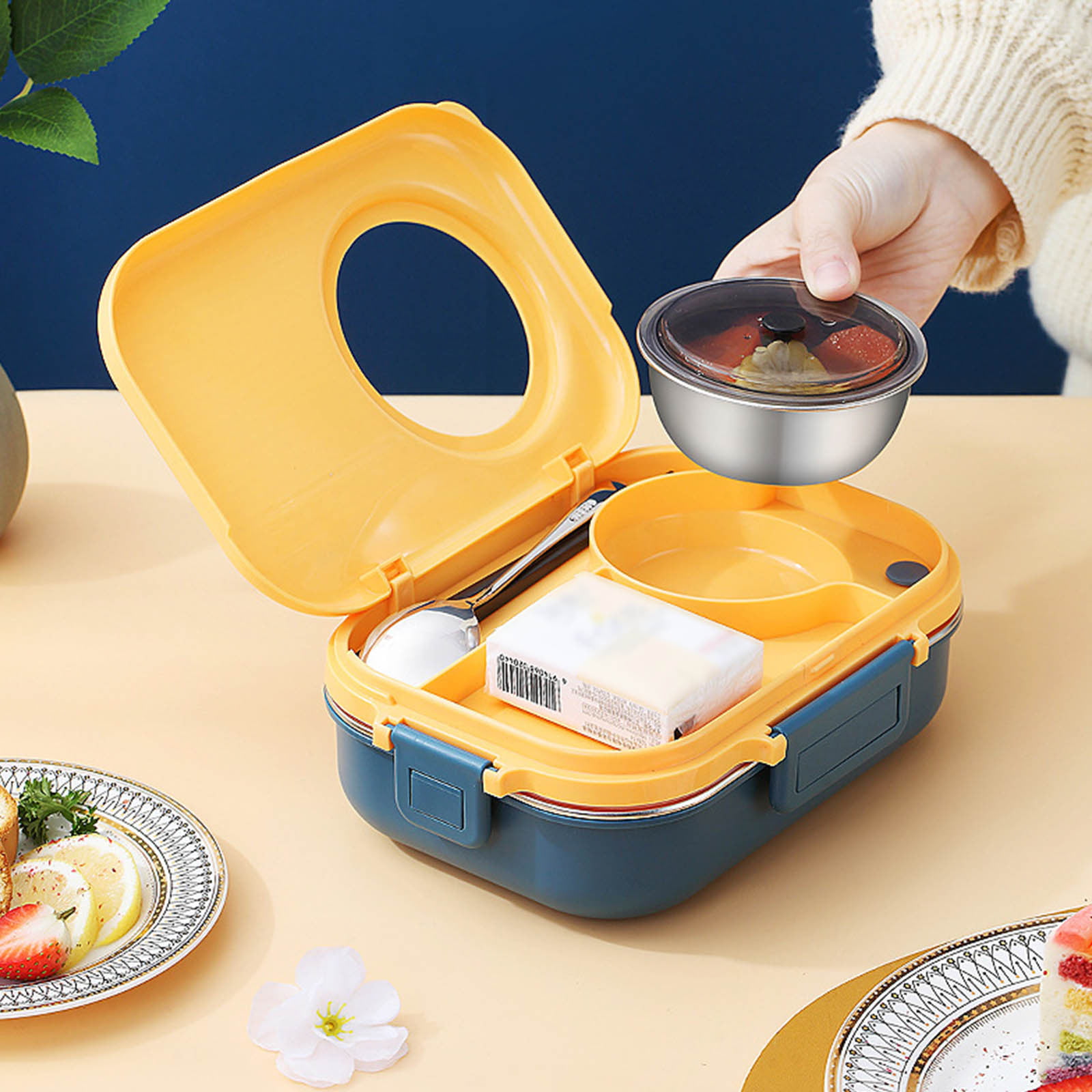Exclusivo Bolsillo Foldable Bento Lunch Box (6pcs) for Women Men With Spork  & Lid BPA Free,Collapsib…See more Exclusivo Bolsillo Foldable Bento Lunch