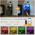 thumbnail image 4 of Jaxpety 2-Piece Nightstand Set, End Tables with 2 Drawers LED Light and Charging Station, Adult Storage Furniture with Shelf,Black, 4 of 15