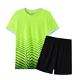 thumbnail image 2 of dmqupv Short Set Boys 2 PCS Outfits with Skin Friendly Summer Short Sleeve Tee and Shorts Kids Summer Clothing Sets Green,9-10 Years, 2 of 5