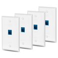 thumbnail image 2 of 40X Cat6 Ethernet Wall Plate Outlet 1 Port RJ45 Network Female to Female Wall Coupler Jack Plate White & Blue, 2 of 9