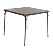 BizChair Vinyl-Covered Padded Folding Card Table for Game Rooms and Banquets, Brown