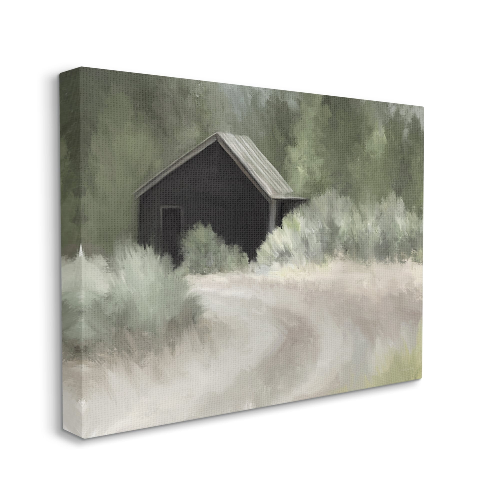 Stupell Rural Cabin Countryside Trail Landscape Painting Gallery Wrapped Canvas Print Wall Art