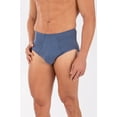 thumbnail image 3 of Men's Cottonique M27712 Latex Free Organic Cotton Briefs - 2 Pack (Melange Blue S), 3 of 4