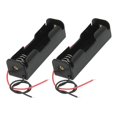thumbnail image 1 of 2 Pcs Black 18650 Flat Tip Batteries Battery Holder Case w Wire Leads, 1 of 2