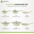 thumbnail image 2 of Ceramic Nonstick Cookware Set, 10-Piece Induction Compatible Pots and Pans for Healthy Cooking, 2 of 7