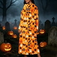 thumbnail image 7 of Women's Plus Halloween Nightgown Pumpkin Ghost Print Crewneck Long Sleeve Dress Fall Loungewear Sleep Maxi Dress, 7 of 7