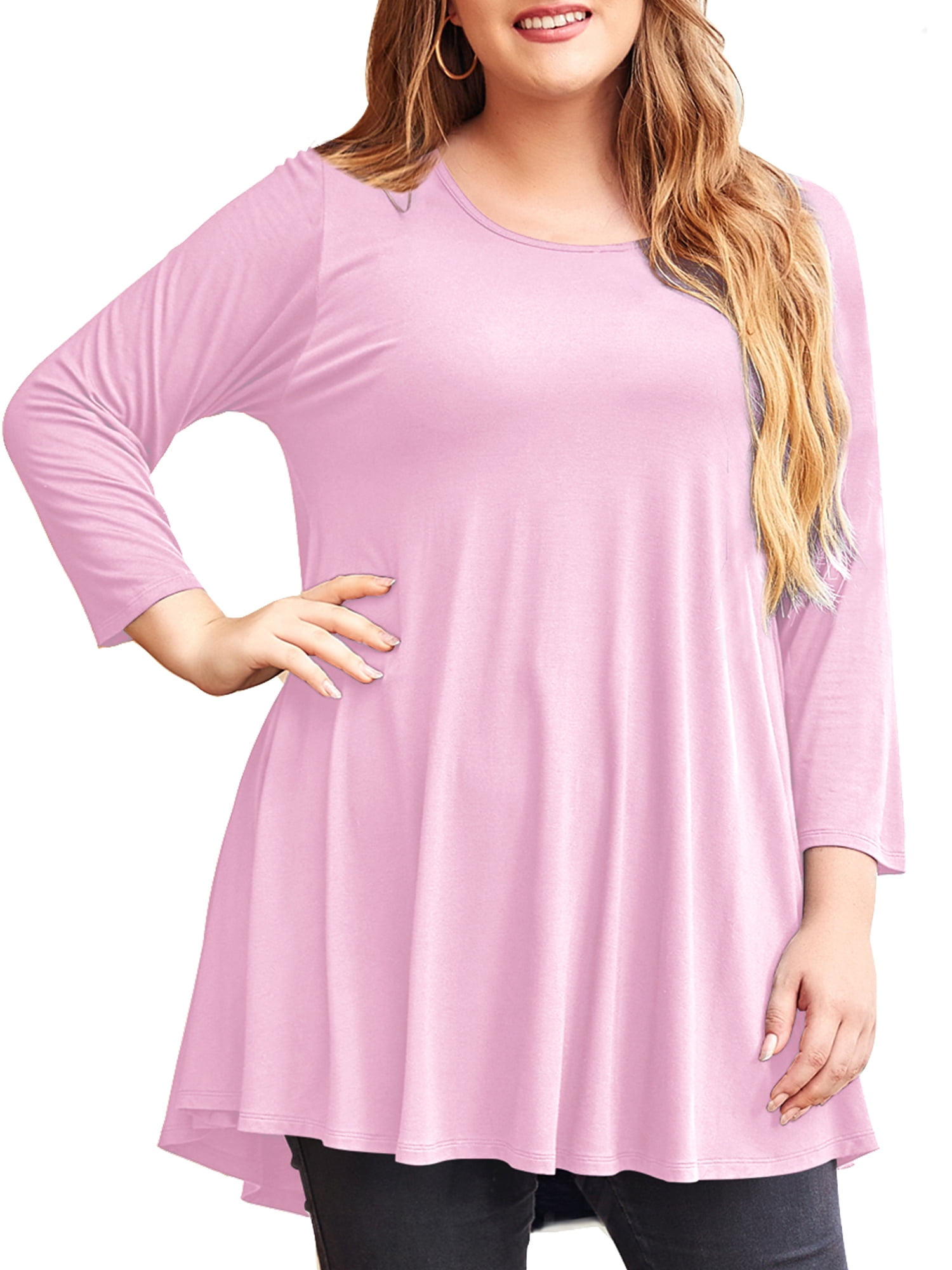 LARACE Women Plus Size 3/4 Sleeve Tunic 