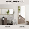 thumbnail image 5 of SEETHRUGLIMMER 64"x 21.25" Rectangle Full Length Mirror Metal Frame Floor Mirror with Stand, Gold, 5 of 7