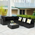 thumbnail image 6 of Gymax 7PCS Rattan Patio Conversation Set Sectional Furniture Set w/ Black Cushion, 6 of 10