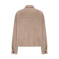 thumbnail image 5 of Women's Faux Suede Cropped Jacket Casual Lightweight Open Front Fall Winter Coat Trendy Outerwear Fashion, 5 of 6