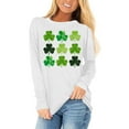 thumbnail image 4 of Erwazi St Patricks Day Women Long Sleeve T-Shirts Crewneck Clover Print Cute Tee Tops, 4 of 5