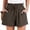 Coffee, variant on Linen Shorts for Women Summer Casual Wide Leg Loose High Waist Drawstring Dressy Shorts 2026 Beach Vacation Clothes Large