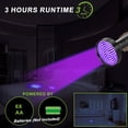 thumbnail image 6 of UV Black Light Flashlight, Powerful 128LED Handheld Ultraviolet Flashlight Upgraded Bright Blacklight Detector for Dog Urine, Bed Bug and Scorpion Hunting, 6 of 8
