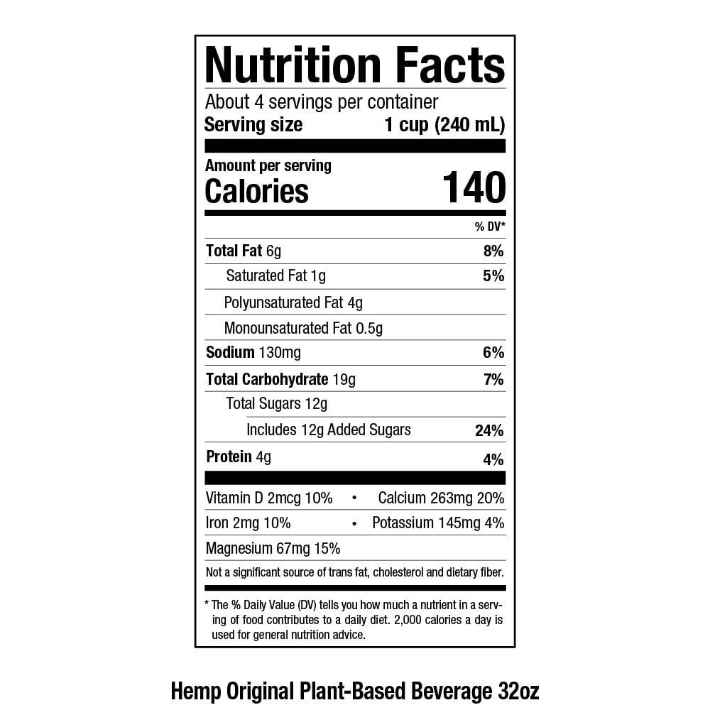 Pacific Foods Hemp Milk Nutrition Facts Besto Blog