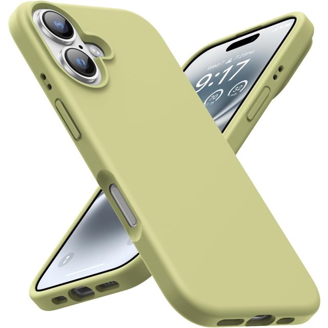 KOMI Designed for iPhone 16 Case,Shockproof Liquid Silicone Protective Phone Case with Soft Anti-Scratch Microfiber Lining Ultra Slim Drop Protection Phone Cover 6.1 inch Cream Yellow
