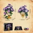 thumbnail image 3 of Flowers Morning Glory Interlocking Block Building Set 2-in-1 Potted Plant to Wall Art Decoration, 1136pcs, 3 of 10