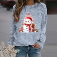 thumbnail image 2 of WEAIXIMIUNG Sweatshirts pour Femmes Col Rond Mode Automne/hiver Pull Extérieur Col Rond Imprimé de Noël Pull à Capuche Tricoté Grossier, 2 of 5