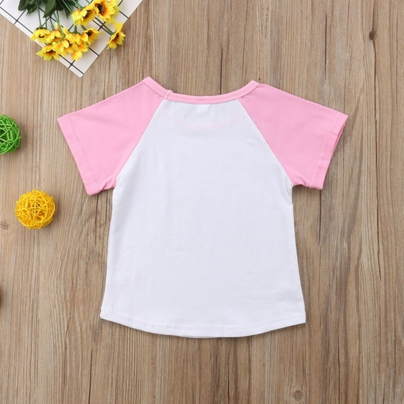 Hot New Kids Baby Girl Toddler Big Sister Summer Short Sleeve T-shirt Blouse Top 1-6Y
