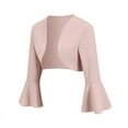 thumbnail image 4 of YUTK Vestes pour Femmes Tendance, Veste Rétro à Manches Longues Évasée Ajustée en Tricot pour Femme (Rose, P), 4 of 7