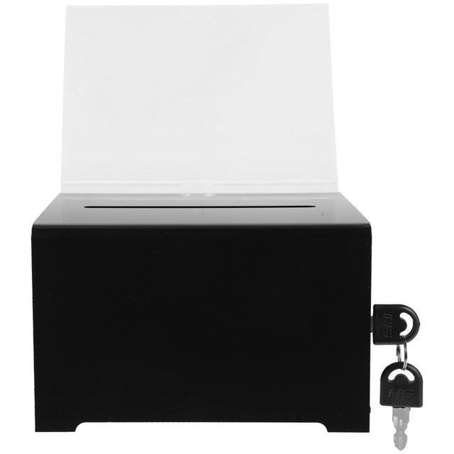 LEEYNEERVoting Box with Lock Donation Box for Fundraising Suggestion Box Ballot Comment Box