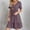 Purple, variant on Yteetum Dresses for Women Pleated High Waist Lace Dresses Ladies Spring and Summer V-Neck Loose Solid Color Casual Comfortable Dress