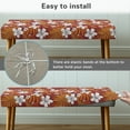 thumbnail image 5 of Whosucclay Tropical Palm Leaf Hibiscus Print Dining Bench Cover Stretch Bench Seat Furniture Protector Washable Bench Slipcover Anti Dust Dining Chair Slipcovers for Living Room and Kitchen, 5 of 7