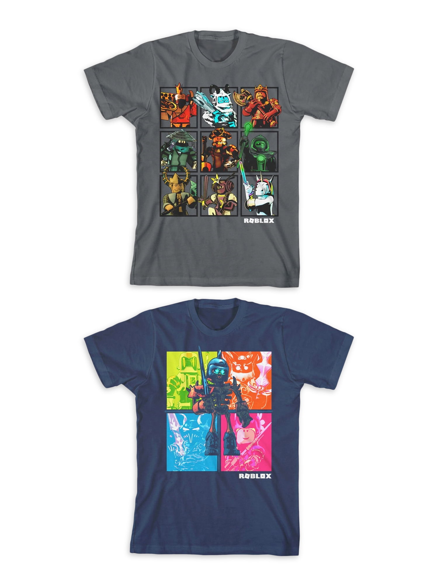 Roblox Roblox Boys Short Sleeve Graphic T Shirts 2 Pack Size 4 18 Walmart Com Walmart Com - what is the size for roblox tshirts