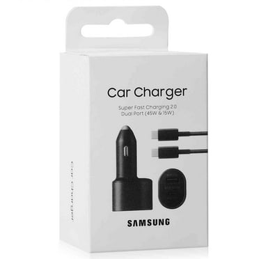 Super Fast Dual Car Charger Usb (45W 15W) Two Ports EP-L5300 Black for Samsung Galaxy A54