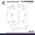 thumbnail image 5 of Embassy 3” x 3” Door Hinge Heavy Duty Hinges with Satin Nickel Finish & Acorn Finials, 5 of 8