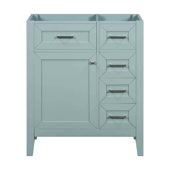 MAYEERTY 30" Bathroom Vanity without Sink Cabinet Base Solid Frame MDF Drawers Green