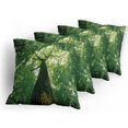 thumbnail image 5 of Ambesonne Nature Throw Pillow Cover 4 Pack, Leaves Tree Branches, 16", Green Pale Green Brown, 5 of 7