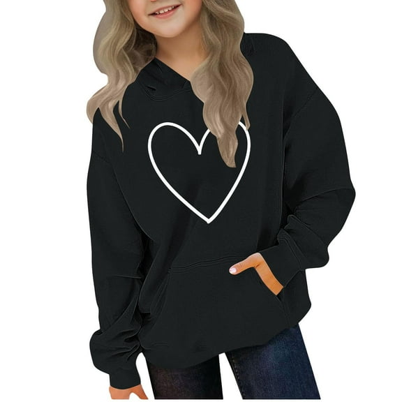 Bnwani Kids Hoodies Girls Long Sleeve Oversized Fleece Sweatshirt Cute Plain Tops Pullover