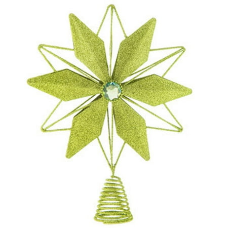 Lime Green Metal Star Tree Topper Christmas Decoration Home