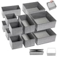 thumbnail image 1 of 12 Organizador de Cajones para Ropa - Con Placa Inferior Cómoda, Organizador de Cajones de Tela, Organizadors de Calcetines y Ropa Interior, Organizadors de Armario - Gris Claro, 1 of 8