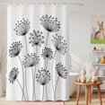 thumbnail image 6 of Shower Curtain Spring Black Dandelion Shower Curtains for Bathroom Decor, Waterproof Polyester Shower Curtain Set with Hooks, Small Stall Size 36" x 72" White, 6 of 9
