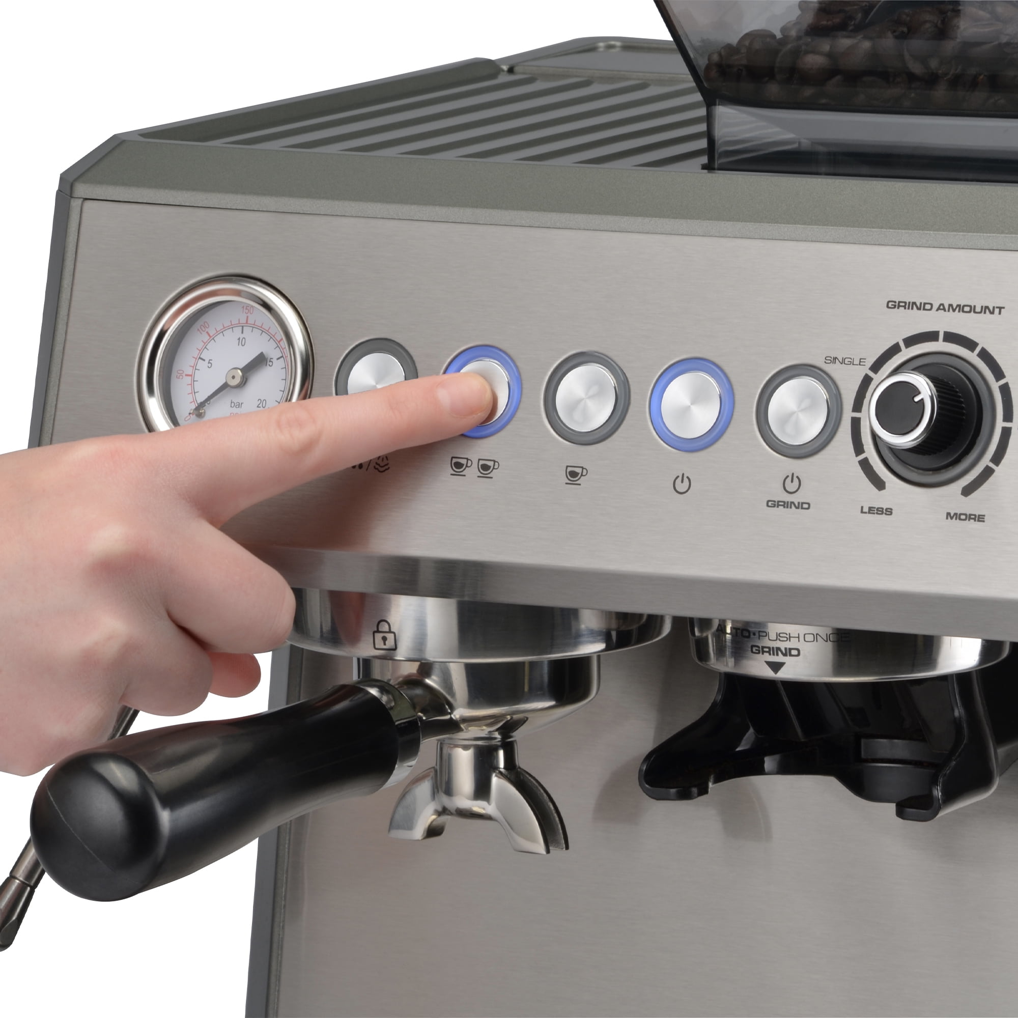All-in-One Espresso Maker with Grinder and Steam Wand by Tru