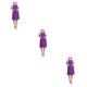 thumbnail image 4 of Yuarrent Color sólido Diseño simple Cuello halter Delantal Poliéster Camarero Panadero Chefs Babero completo Bolsillo frontal Violeta 3piezas Yuarrent CBP046336, 4 of 6