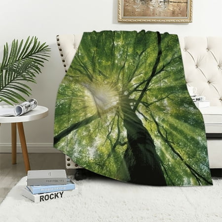 SHERONV Trees Canopy Forest Warm Lightweight Blanket Soft Fleece Blankets Throw Blanket for All Seasons Bed Sofa Decor 40x50in