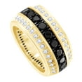 thumbnail image 2 of AFFY Round Shape Black & White Natural Diamond Wedding Band Ring In 14k Solid Yellow Gold (1.35 cttw) Ring Size-12, 2 of 3