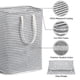 thumbnail image 3 of Cesto para ropa sucia de 72 l, plegable, de tela impermeable, de gran capacidad, color gris, 40 x 30 x 60 cm, 3 of 5